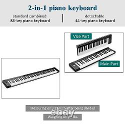 2 in 1 Attachable Digital Piano Keyboard 88/44 Touch sensitive Music Key With MIDI