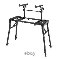 2-tiers Keyboard & Laptop Stand Adjustable For Studio Mixer Electronic Piano