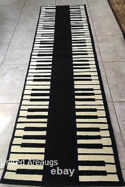 2x8 Runner Rug Modern Piano Design Keyboard Music Time Size 2'x7'2 New
