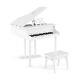 30-key Kids Piano Keyboard Toy With Bench Piano Lid And Music Rack-white Colo