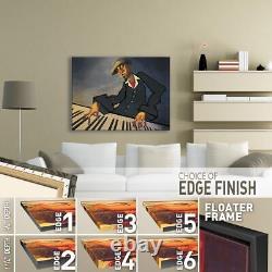 32Wx24H PIANO MAN II by JUSTIN BUA JAZZ MUSIC KEYBOARD CHOICES of CANVAS