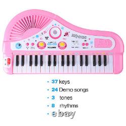 37 Key Kids Electronic Keyboard Toddlers Piano Musical Toy + Mic 24 Demo Songs