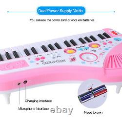 37 Key Kids Electronic Keyboard Toddlers Piano Musical Toy + Mic 24 Demo Songs