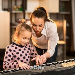 3 Teaching Modes for Beginners, 61 Key Keyboard with Piano Stand, Piano Bench