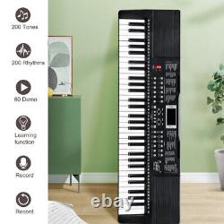 3 Teaching Modes for Beginners, 61 Key Keyboard with Piano Stand, Piano Bench