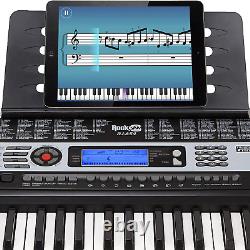 54 Key Keyboard Piano with Power Supply, Sheet Music Stand, Piano Note Stickers