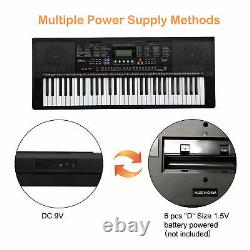 61Key Portable Keyboard Piano withLCD Music Player Piano Stand Bench Headphone Mic