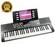 61-key Black Electronic Keyboard Piano With Sheet Music Rest, Piano Note Sticker