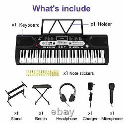 61 Key Digital Music Electronic Keyboard Kids Gift Electric Piano Organs with Mic