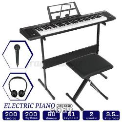 61-Key Digital Music Electronic Keyboard Piano Keyboard withMicrophone Stand Stool