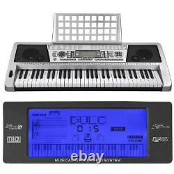 61 Key Electric Music Keyboard Piano 345 Timbres Organ Talent Practise With Stand