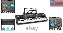 61-Key Electric Piano Keyboard with Sheet Music Stand Portable & Lightweight