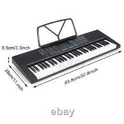 61-Key Electronic Keyboard Digital Music Piano Microphone Kit Kids Xmas Gift US