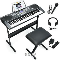 61-Key Electronic Keyboard Piano Starter musical Set With Stand Bench Headphones