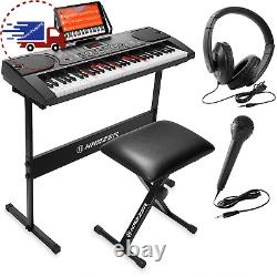61-Key Electronic Keyboard Portable Digital Music Piano with Lighted Keys