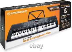 61-Key Electronic Keyboard Portable Digital Music Piano with Lighted Keys, H-Sta