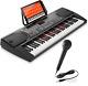 61-key Electronic Keyboard Portable Digital Music Piano With Lighted Keys, Micro