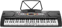 61-Key Electronic Keyboard Portable Digital Music Piano with X-Stand, Microphone