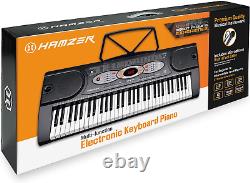 61-Key Electronic Keyboard Portable Digital Music Piano with X-Stand, Microphone