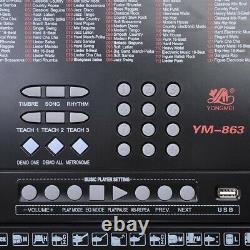 61 Key Electronic Music Keyboard LCD Display Piano Music Sheet Stand