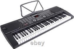 61-Key Electronic Piano Electric Organ Music Keyboard with Stand, Microphone