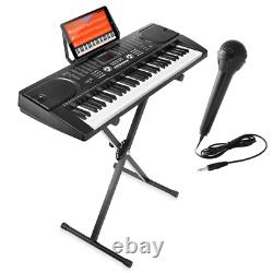 61-Key Electronic Piano Electric Organ Music Keyboard with Stand, Microphone and