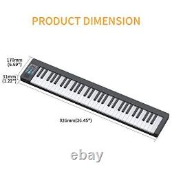 61 Key Folding Piano Keyboard, Semi Weighted Digital Piano Keyboard with PJ61B