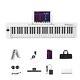 61 Key Keyboard, Folding Piano, Semi Weighted Keys Portable Piano, Pearl White