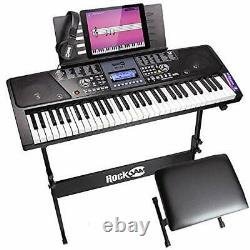 61 Key Keyboard Piano & Sheet Music +Keyboard Stand + Bench + Headphones