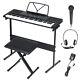 61 Key Music Keyboard With Led Display, Electronic Digital Piano With Headphones