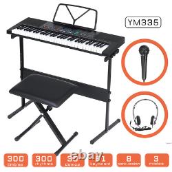61 Key Music Keyboard with LED Display, Electronic Digital Piano with Headphones