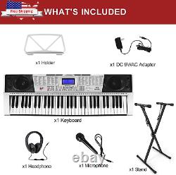61 Key Piano Keyboard, MEKS-400 Electric Piano Keyboard with Lighted up Keys, Le