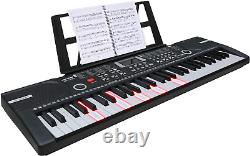 61 Key Piano Keyboard, Portable Electric Musical Lighted Digital Keyboard for Be