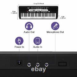 61-Key Portable Digital Music Piano Electronic Keyboard Headphone Microphone US