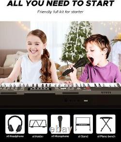 61 Key Portable Electric Keyboard Electronic Piano Music for Beginners Adults