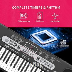61 Key Portable Electric Piano Keyboard Set with Music Stand and Keyboard Stand