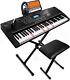 61 Key Portable Electronic Keyboard Piano Withlighted Full Size Keys, Lcd, Headphone