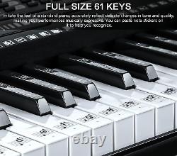 61 Key Portable Electronic Keyboard Piano WithLighted Full Size Keys, Lcd, Headphone