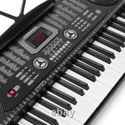 61 Key Portable Electronic Keyboard Piano w Stand, Headphones, Microphone, Music