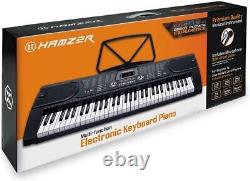 61 Key Portable Electronic Keyboard Piano w Stand, Headphones, Microphone, Music