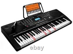 61-Key Portable Electronic Keyboard Piano withLighted Full Size Keys, LCD