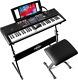 61 Key Premium Electric Keyboard Piano For Beginners With Stand, Built-in Dual S