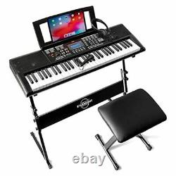 61 Key Premium Electric Keyboard Piano for Beginners with Stand, Built-in