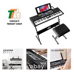 61 Key Premium Electric Keyboard Piano for Beginners with Stand, Built-in Dua