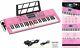 61 Key Premium Electric Keyboard Piano For Beginners With Stand, Built-in Pink