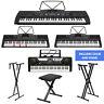 61 Keys Electronic Keyboard Digital Music Piano Microphone With X Stands & Chair
