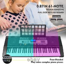 61 Keys Electronic Keyboards Organs Digital Piano with Headphone, Microphone, Stand