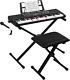 61 Keys Full Size Electric Keyboard Piano Set For Beginners Kids Portable Music