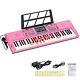 61 Keys Keyboard Piano Lighted Keys For Kids Teens Beginners Birthday Pink
