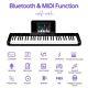 61 Keys Piano Keyboard, Electronic Digital Piano With Semi Glossy Black